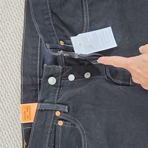 Levi's Men's Black 501 Straight Jeans, Button Fly, 31x32, NWT - Picture 5 of 6